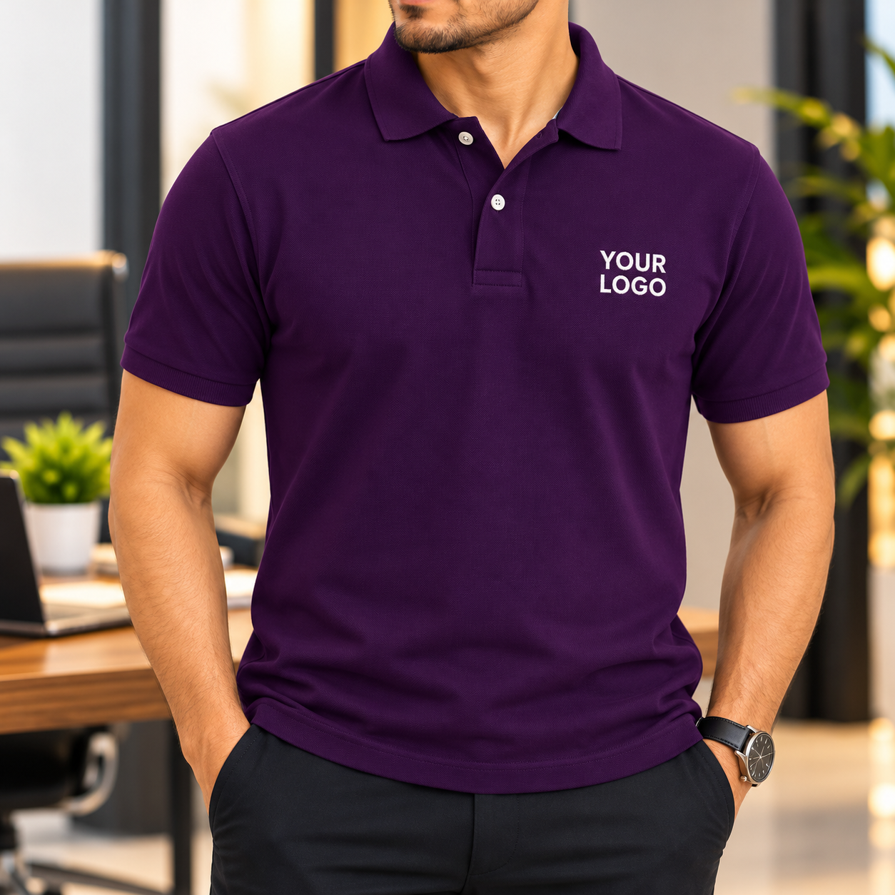 Purple Corporate Polo T-Shirt