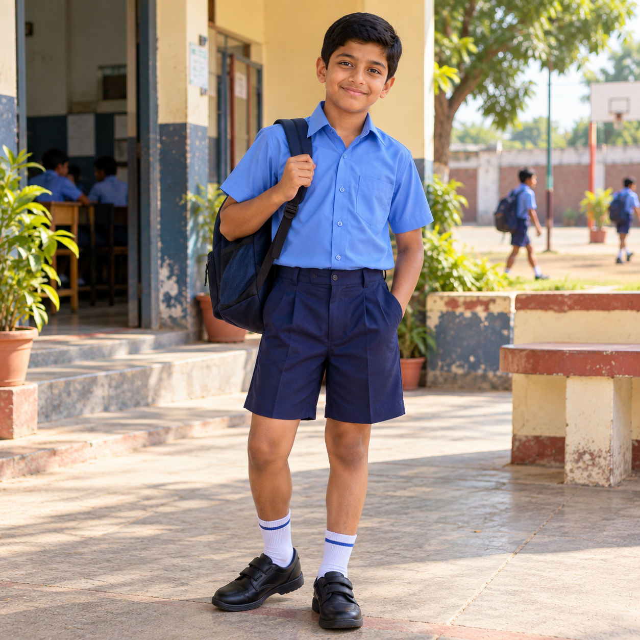 Boys Summer School Uniform – Blue & Navy