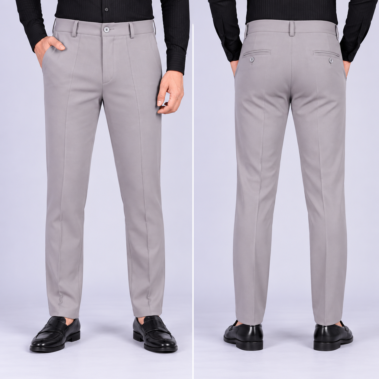 Men's Light Grey Formal Uniform Trousers