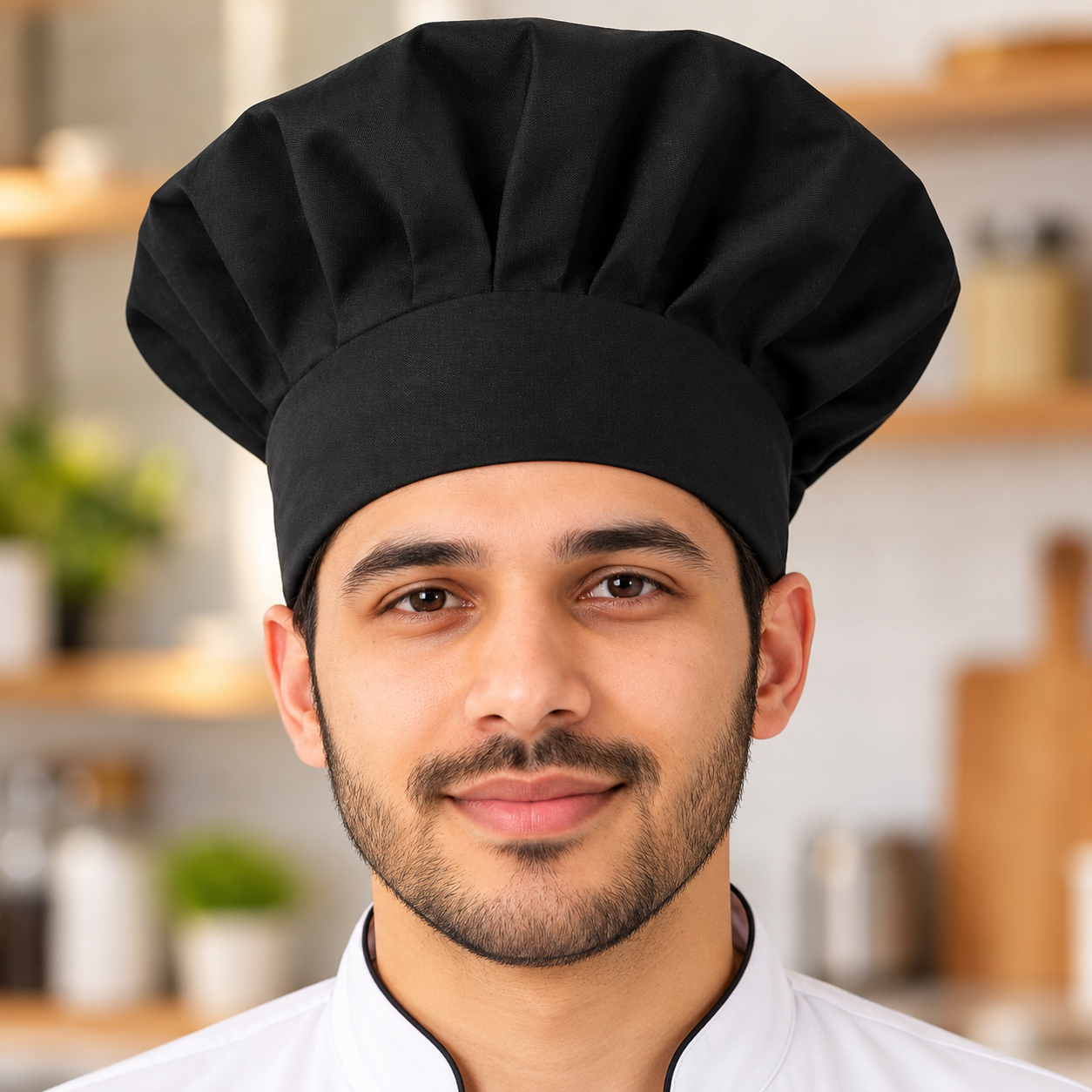 Black Chef Hat – Unisex Professional Chef Cap
