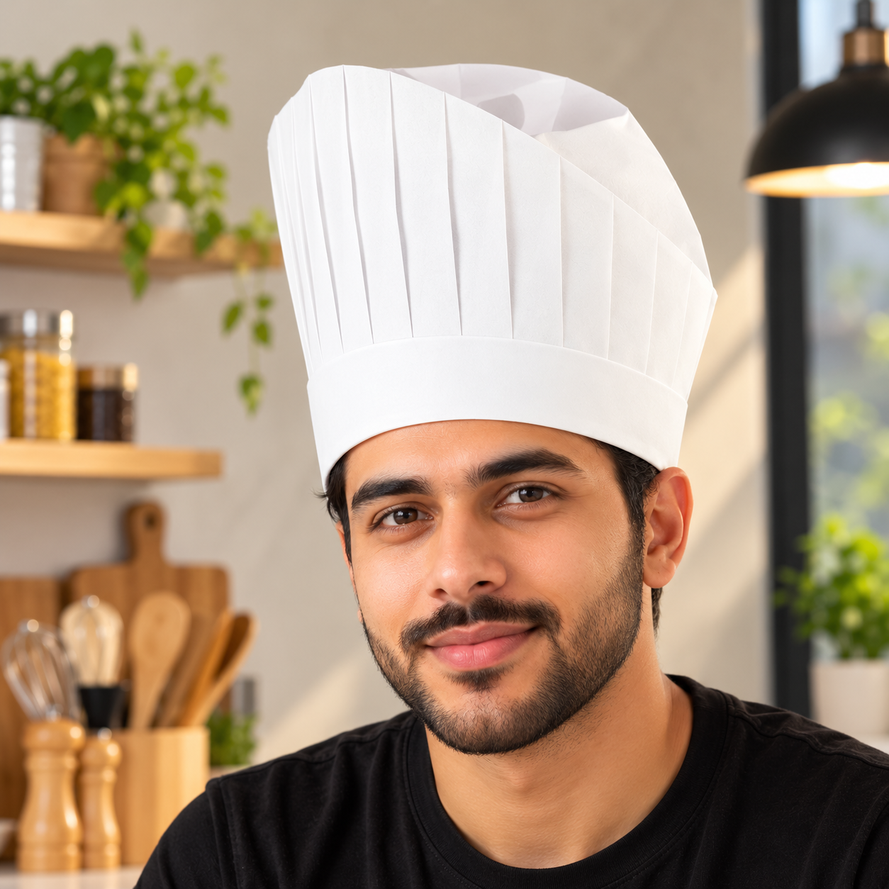 White Pleated Chef Hat – Professional Chef Toque